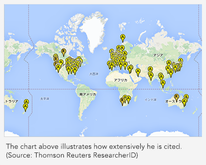 [Chart] How extensively Prof. Shibahara is cited.